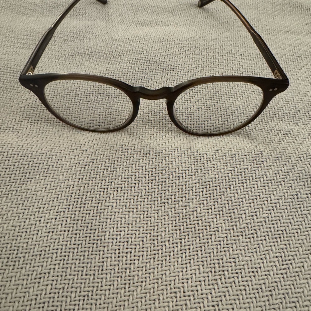Brown Round Frame Glasses with Clear Lenses